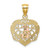 Image of 14K Two-tone Gold w/White Rhodium Praying Hands and Cross Heart Pendant