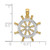 14K Yellow Gold w/Rhodium Ships Wheel Pendant