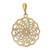 Image of 14K Yellow Gold w/Rhodium Diamond-cut Scalloped Wave Pendant