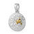 Image of Sterling Silver Rhodium-plated Gold-tone Textured Turtle Crawling In The Sand Pendant