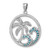 Image of Sterling Silver Rhodium-Plated CZ Wave and Palm Tree Pendant