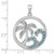 Image of Sterling Silver Rhodium-Plated CZ Wave and Palm Tree Pendant