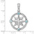 Sterling Silver Rhodium-Plated Polished CZ Compass Pendant