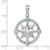 Image of Sterling Silver Rhodium-Plated Polished CZ Compass Pendant