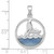 Sterling Silver Rhodium-Plated Polished Blue Aventurine Ocean Whales Tail Pendant