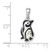 Image of Sterling Silver Rhodium-plated Polished Enamel Penguin Pendant