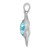 Image of Sterling Silver Rhodium-plated Polished Crystal Angel Fish Pendant PLP-463