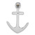 Sterling Silver Rhodium-Plated Polished Crystal Anchor Pendant