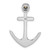 Image of Sterling Silver Rhodium-Plated Polished Crystal Anchor Pendant
