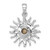 Image of Sterling Silver Rhodium-Plated Polished Yellow Crystal Sun Pendant