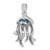 Sterling Silver Rhodium-plated Polished Crystal and CZ Jelly Fish Pendant