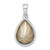Image of Sterling Silver Rhodium-Plated Polished Crystal Wave Tear Drop Pendant