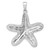 Sterling Silver Rhodium-plated Polished Gold-tone Star Fish Pendant