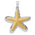 Image of Sterling Silver Rhodium-plated Polished Gold-tone Star Fish Pendant