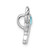 Image of Sterling Silver Rhodium-Plated Blue Crystal Turtle Aruba Pendant