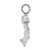 De-Ani Sterling Silver Rhodium-Plated Polished Bass Fish Curved Tail Pendant