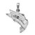 De-Ani Sterling Silver Rhodium-Plated Polished Bass Fish Curved Tail Pendant