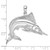 Image of De-Ani Sterling Silver Rhodium-Plated Polished and Satin Striped Marlin Pendant