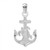 Image of De-Ani Sterling Silver Rhodium-Plated Polished Anchor with Sea Turtle Pendant
