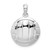 De-Ani Sterling Silver Rhodium-Plated Polished Volleyball Pendant