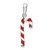 De-Ani Sterling Silver Rhodium-Plated 3D Enameled Candy Cane Pendant