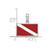 Image of De-Ani Sterling Silver Rhodium-Plated Polished Enameled Dive Flag Pendant