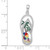 Image of De-Ani Sterling Silver Rhodium-Plated Enameled Beach Scene Flip-flop Pendant
