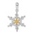 Image of De-Ani Sterling Silver Rhodium-Plated Lacey Snowflake with 14K Yellow Gold Center Pendant