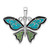De-Ani Sterling Silver Rhodium-Plated Polished Enameled Blue Butterfly Pendant