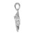 De-Ani Sterling Silver Rhodium-Plated Polished Jumping Bass Fish Pendant