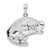 Image of De-Ani Sterling Silver Rhodium-Plated Polished Jumping Bass Fish Pendant