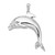 De-Ani Sterling Silver Rhodium-Plated Polished 3D Jumping Dolphin Pendant