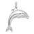 Image of De-Ani Sterling Silver Rhodium-Plated Polished 3D Jumping Dolphin Pendant