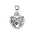 Sterling Silver Rhodium-plated Polished & Satin Heart Pendant