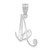 14K White Gold Script Letter A Initial Pendant with Diamond