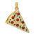 14K Yellow Gold w/ Enamel Large Pepperoni Pizza Slice Pendant
