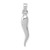 Image of 10k White Gold Medium 3D Italian Horn Pendant