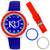 Image of Kansas Jayhawks Colors Watch Gift Set - Stainless Steel Case with Interchangeable Bezels