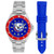 Louisiana Tech Bulldogs Men's Contender Watch Gift Set - Stainless Steel Case with 2 Bands
