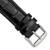 Image of DeBeer 22mm Short Black Crocodile-Style Chrono Silver-tone Buckle Watch Band