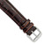 Image of DeBeer 18mm Long Dark Brown Crocodile-Style Grain Chrono Silver-tone Buckle Watch Band