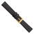 DeBeer 18mm Black Genuine Calf Leather Gold-tone Buckle Watch Band