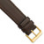 Image of DeBeer 20mm Dark Brown Genuine Calf Leather Gold-tone Buckle Watch Band