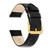 Image of DeBeer 12mm Black Flat Alligator-Style Grain Leather Gold-tone Buckle Watch Band