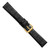 Image of DeBeer 12mm Black Flat Alligator-Style Grain Leather Gold-tone Buckle Watch Band