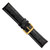 Image of DeBeer 22mm Black Crocodile-Style Grain Chrono White Stitch Gold-tone Buckle Watch Band