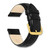 Image of DeBeer 20mm Long Black Leather Chrono Gold-tone Buckle Watch Band