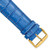 Image of DeBeer 24mm Blue Crocodile-Style Grain Chrono Gold-tone Buckle Watch Band