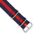 DeBeer 18mm Navy w/Red Stripe Military G10 Nylon Silver-tone Buckle Watch Band