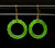 Image of 24.5mm Round Genuine Natural Canadian Nephrite Jade Earrings on Gold-Plated Sterling Silver Hooks